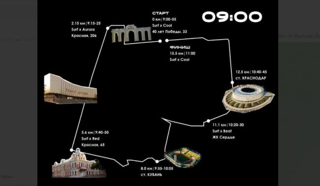Краснодарцы приглашаются на пробежку по маршруту между кофейнями Surf Coffee 17 января