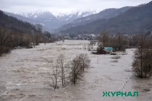 Подъем уровней воды в реках Краснодарского края из-за дождей и снеготаяния