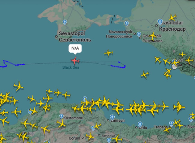 Американский патрульный самолёт снова замечен над Чёрным морем