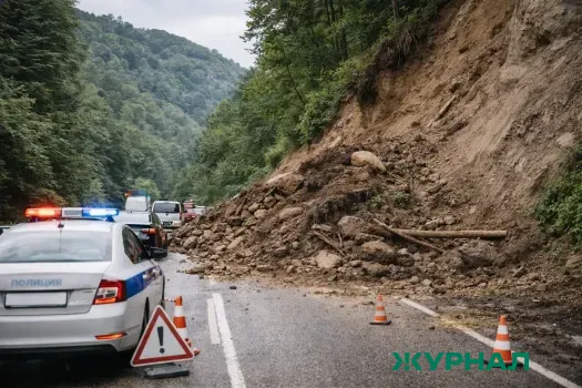 Оползень в Усть-Лабинском районе перекрыл трассу между Ладожской и Братским